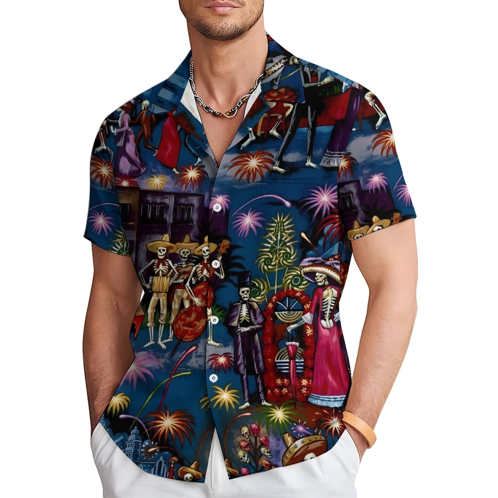 Mexican Independence Day Casual Large Size Short Sleeve Shirt 2408000375