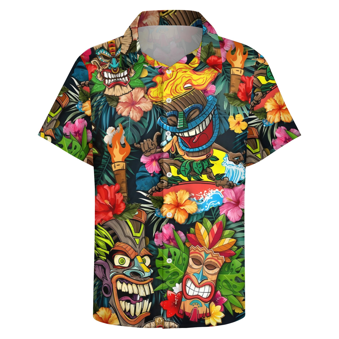 Men's Hawaiian TIKI Art Casual Short Sleeve Shirt 2404000237