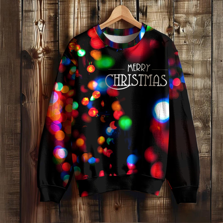 Men's Merry Christmas Lights Print Unisex Sweatshirt 2410009124