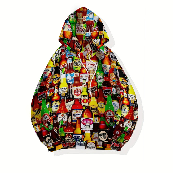 Men's Beer Print Plue Size Printed Hoodies 2410008813