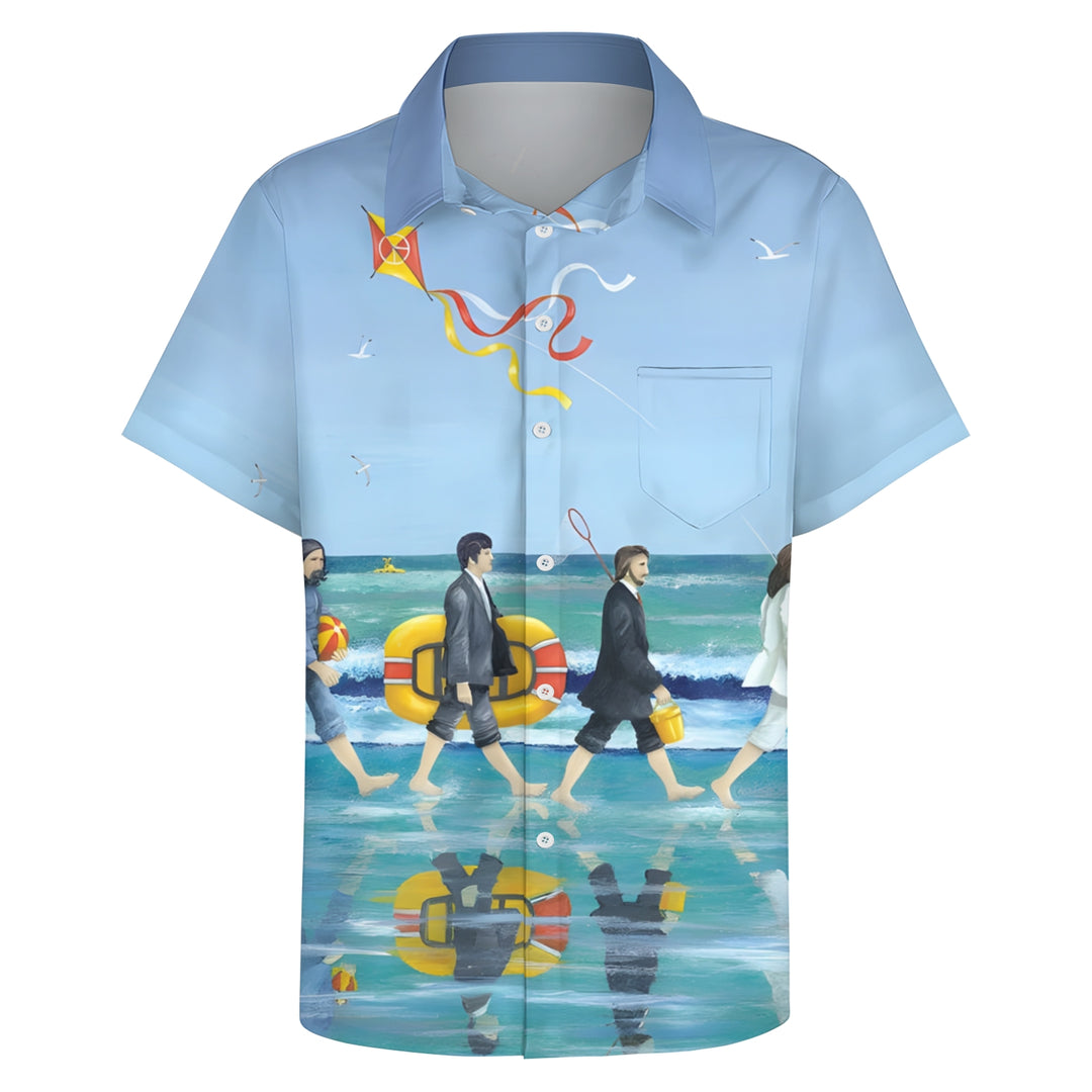 Men's Rock Band Hawaiian Casual Short Sleeve Shirt 2404000881