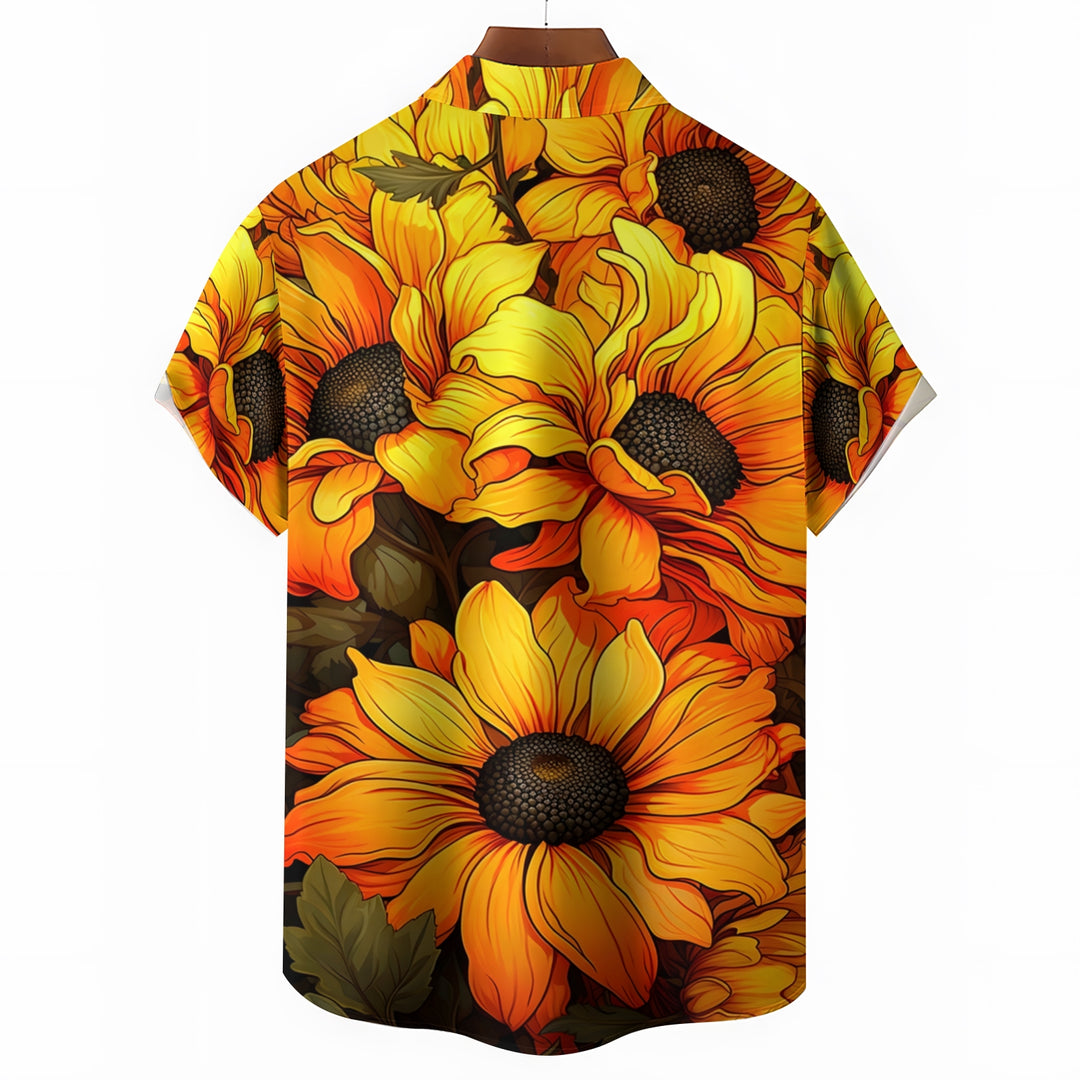 Men's Sunflower Casual Short Sleeve Shirt 2404000379