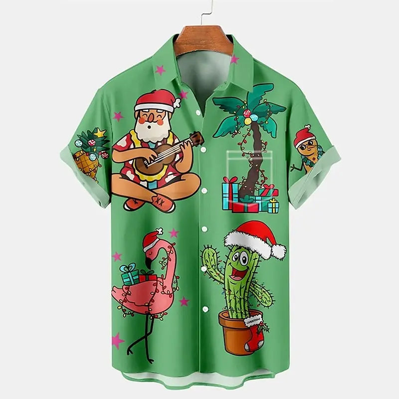 Men's Christmas Printed Short SleevesShirt