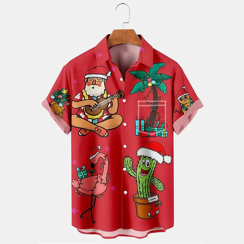 Men's Christmas Printed Short SleevesShirt