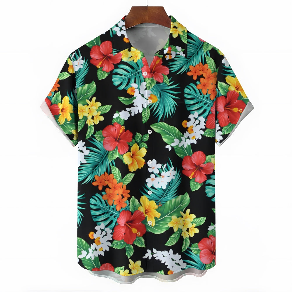 Hawaiian Floral Casual Short Sleeve Shirt 2409006122