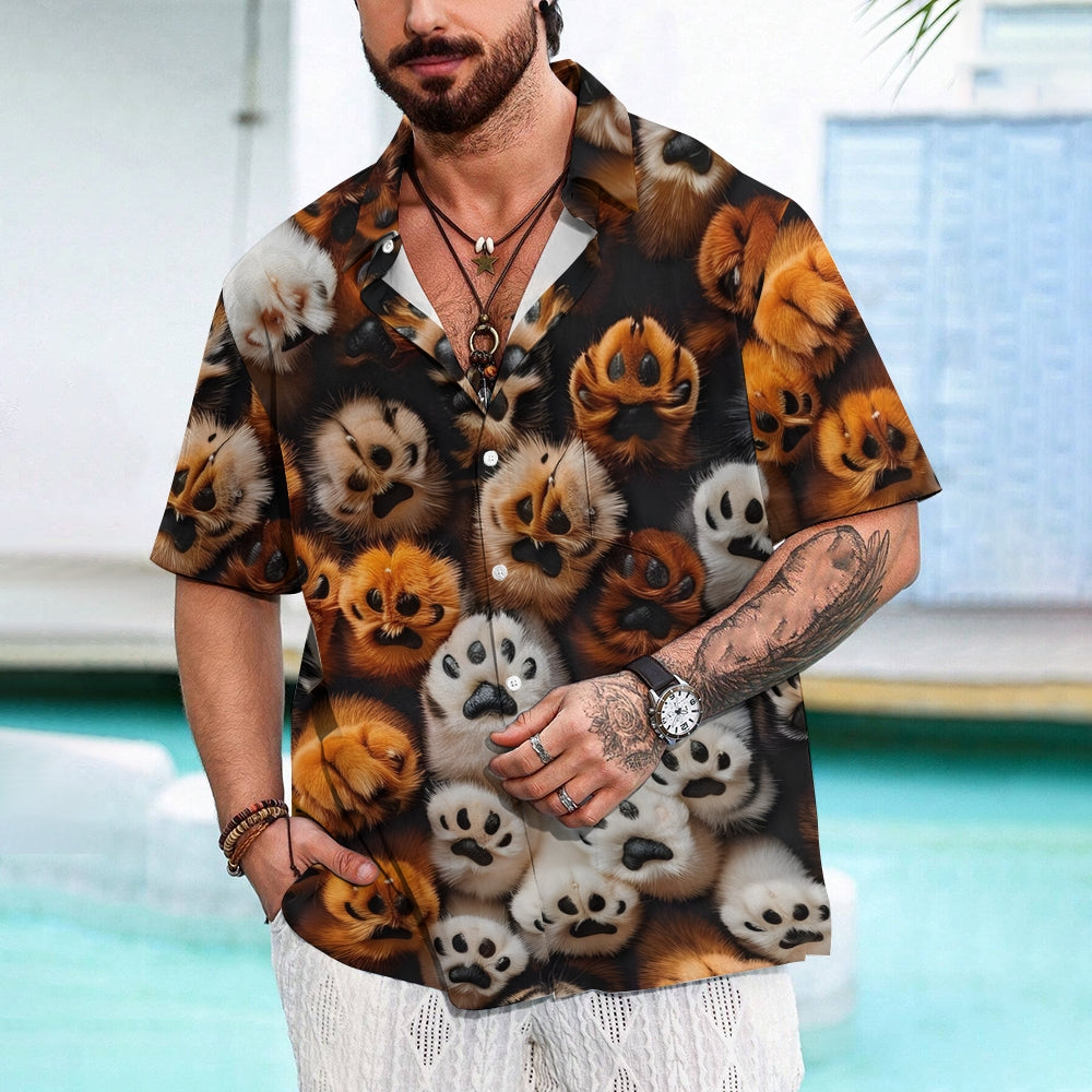 Puppy Paw Prints Casual Short Sleeve Shirt 2412007598