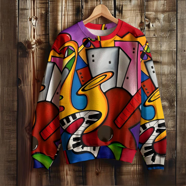 Musical Instruments Abstract Geometric Print Unisex Sweatshirt