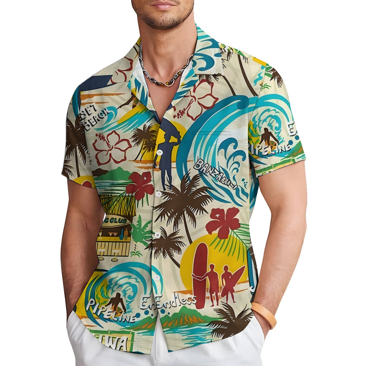 Men's Hawaiian Surf Casual Short Sleeve Shirt 2403000593