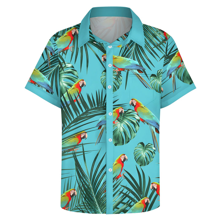 Men's Hawaiian Parrot Print Casual Short Sleeve Shirt 2403000912