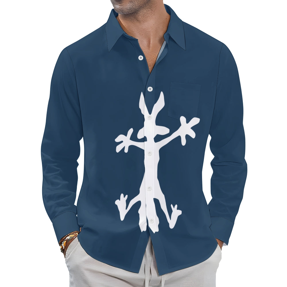 Cheerful Bunny Art Print Casual Long Sleeve Shirt