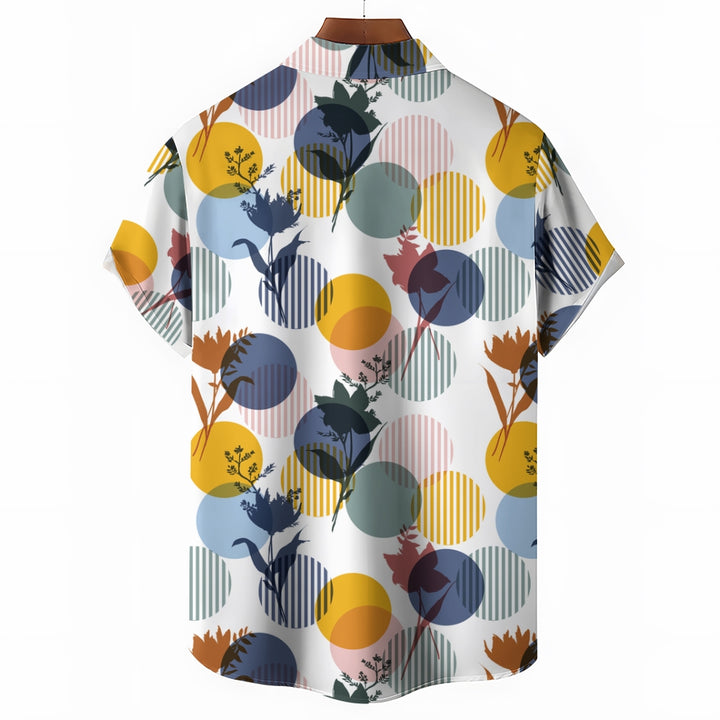 Men's Circular Pattern Casual Short Sleeve Shirt 2405000684