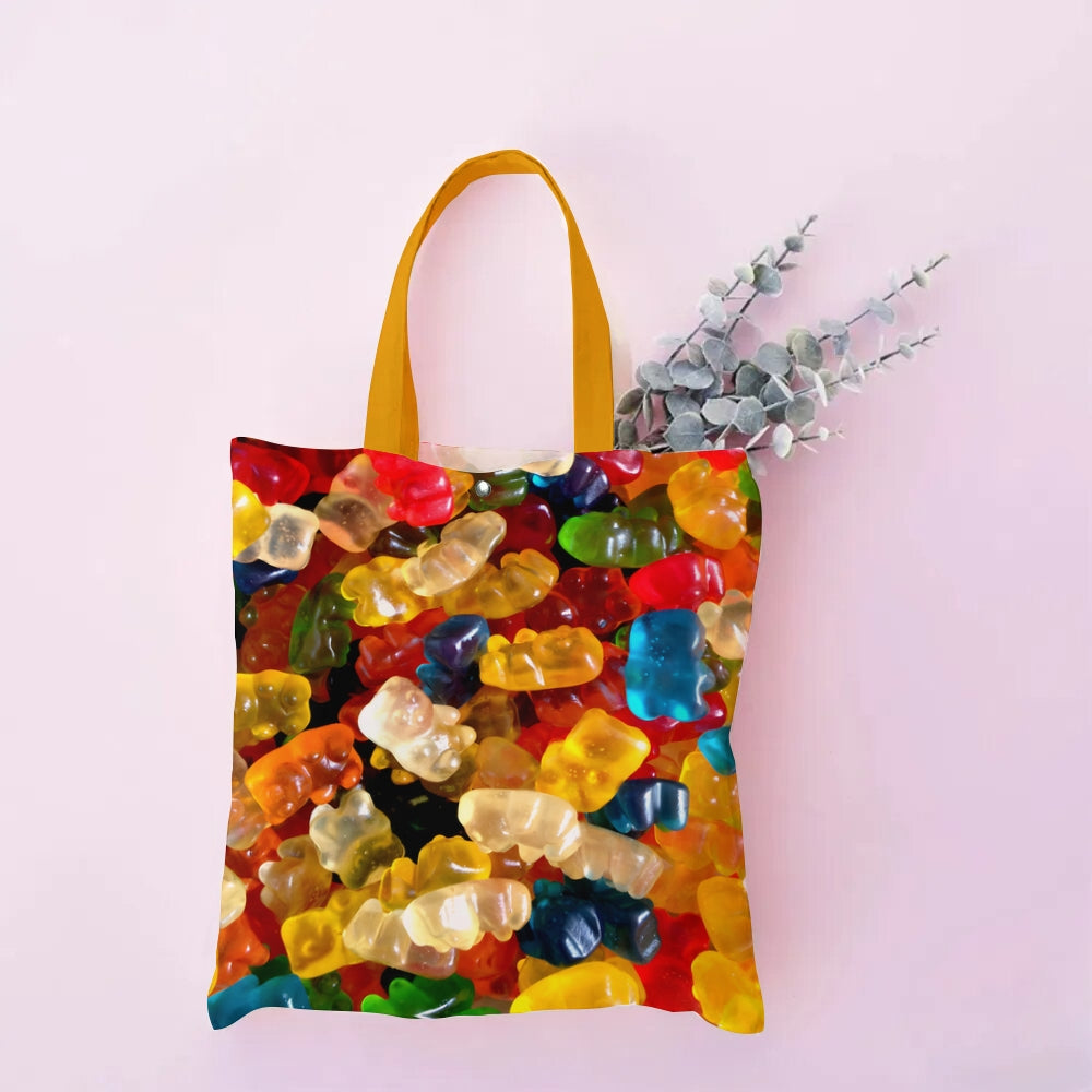 Fashion Gummy Bear Print Tote Bag