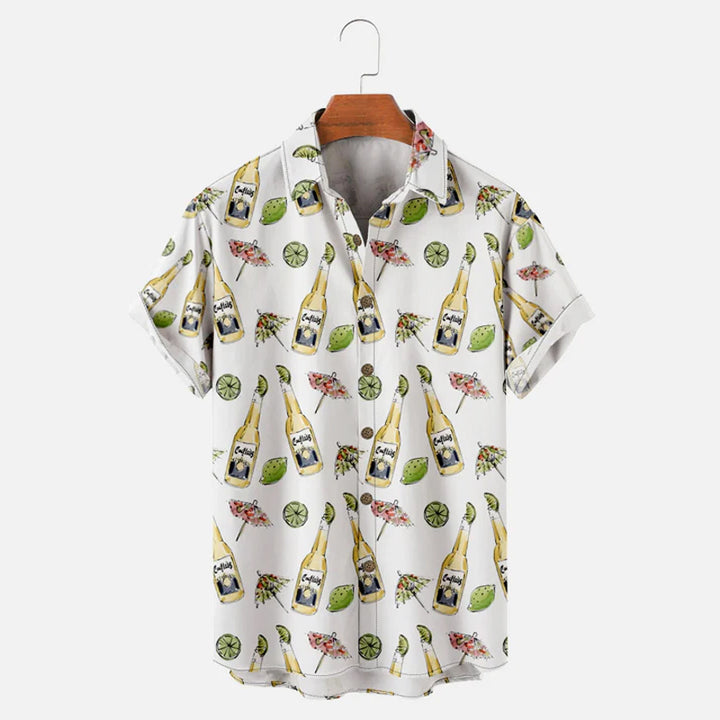 Men's Beer Corona All Over Print Short Sleeve Shirt