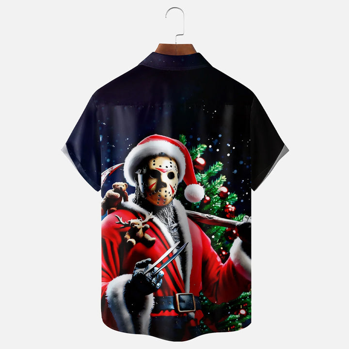 Christmas Scary Santa Short Sleeve Shirt