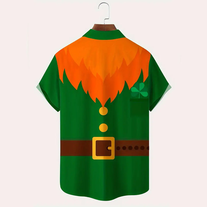 Men's St. Patrick's Cartoon Hunter Clothing 3D Print Short Sleeve Shirt