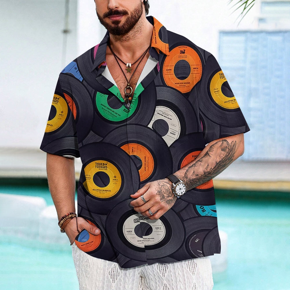 Men's Fun Printed Casual Chest Pocket Short Sleeve Shirt 2309000439