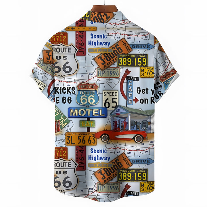 Men's Route 66 Casual Short Sleeve Shirt 2401000252