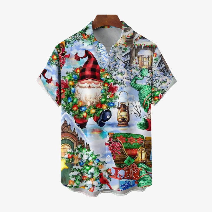 Christmas Christmas Tree Casual Large Size Short Sleeve Shirt 2408000578