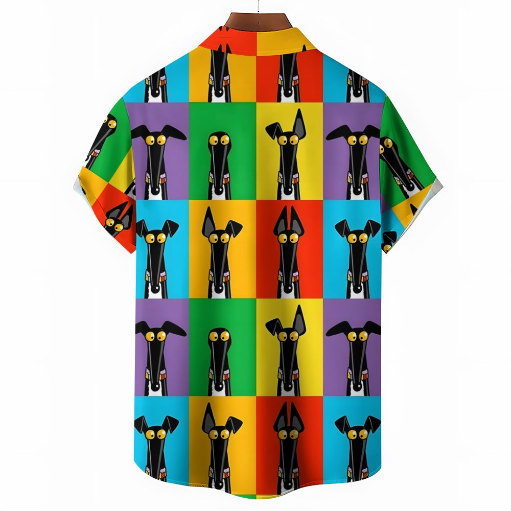 Pop Art Hound Casual Short Sleeve Shirt 2409001582