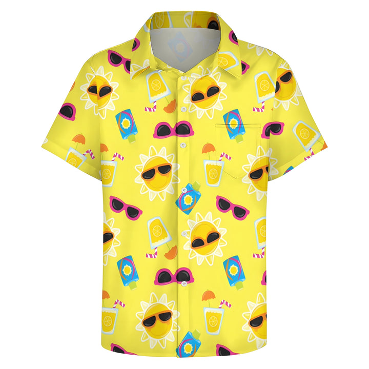 Sunshine Sunglasses Print Casual Short Sleeve Shirt 2404000188