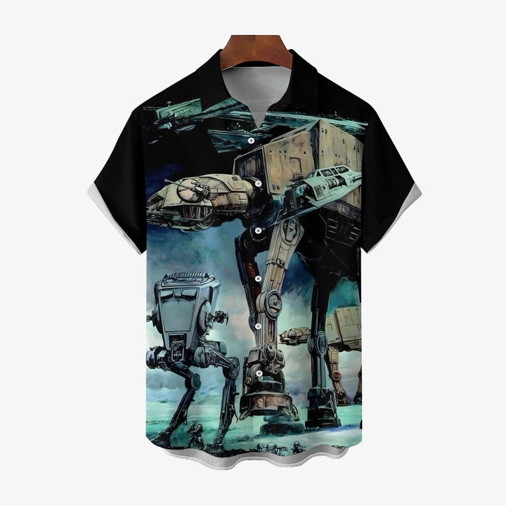 Eye-Catching Giant Armored Walker Personalized Print Hawaiian Short Sleeve Shirt 2404001793