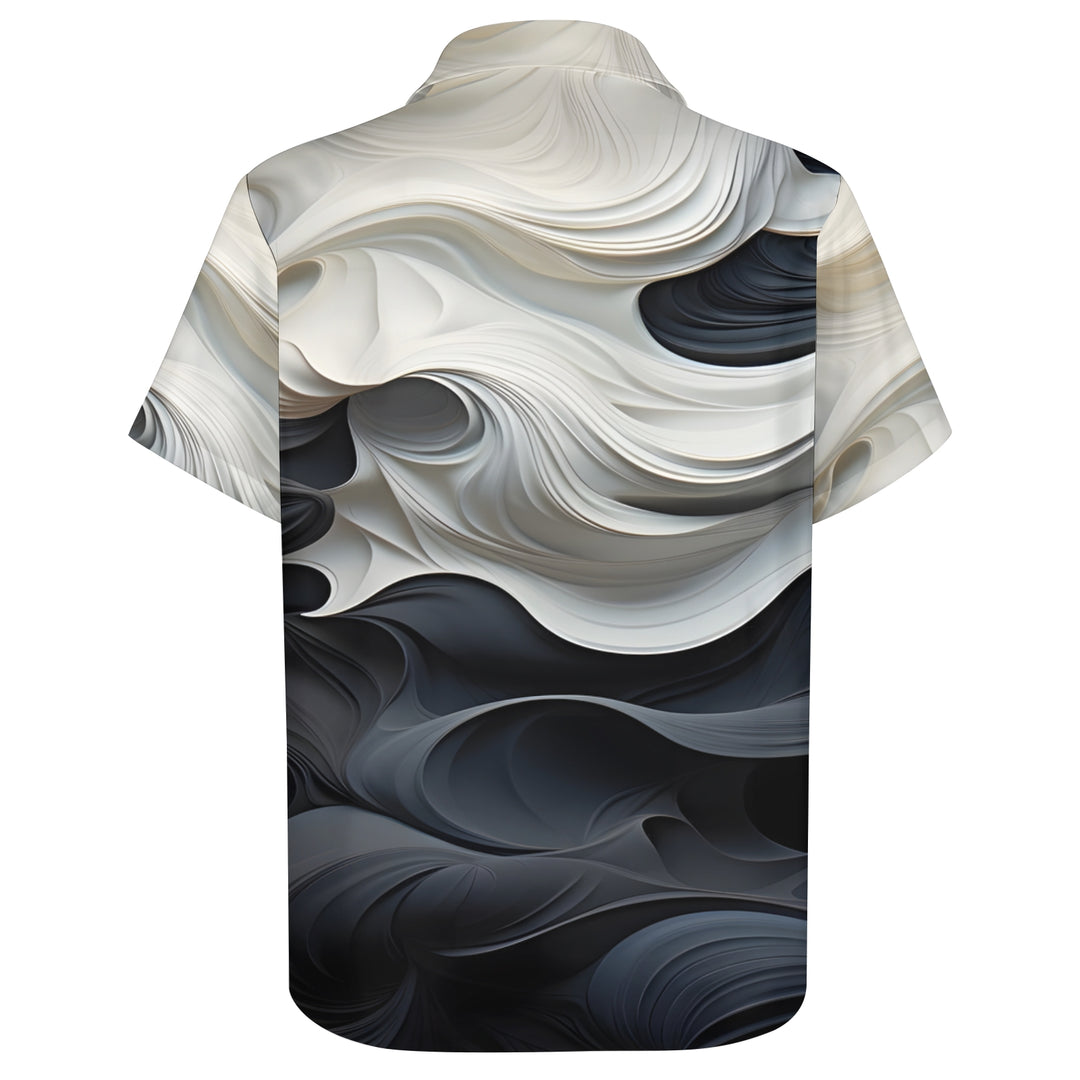 Men's Texture Print Casual Short Sleeve Shirt 2404000056