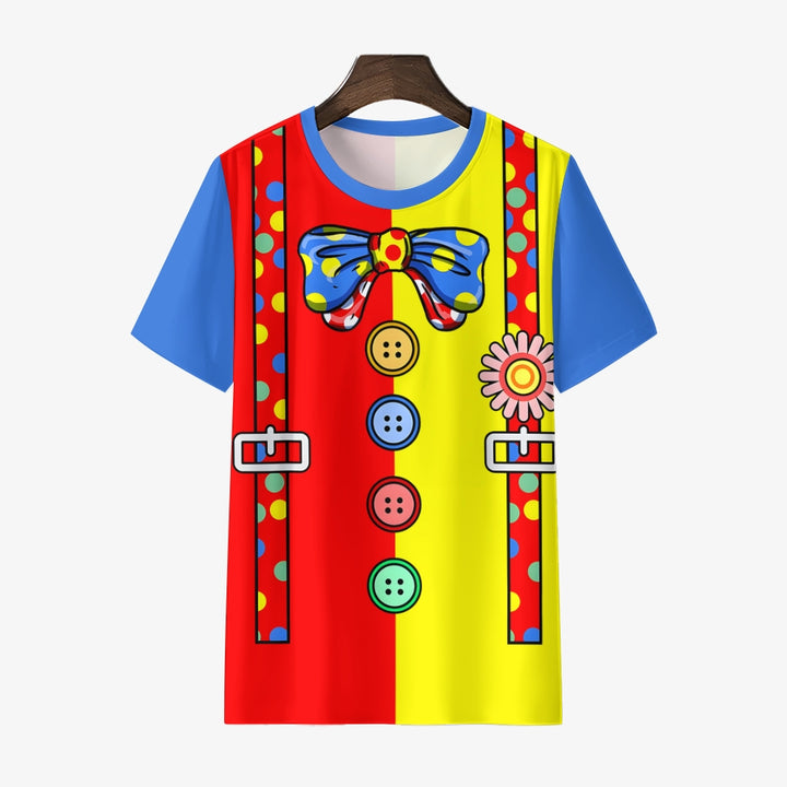 Yellow and Red Clown Strap Short Sleeve T-Shirt