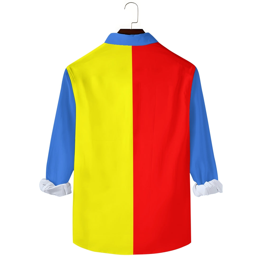 Yellow and Red Clown Strap Long Sleeve Shirt