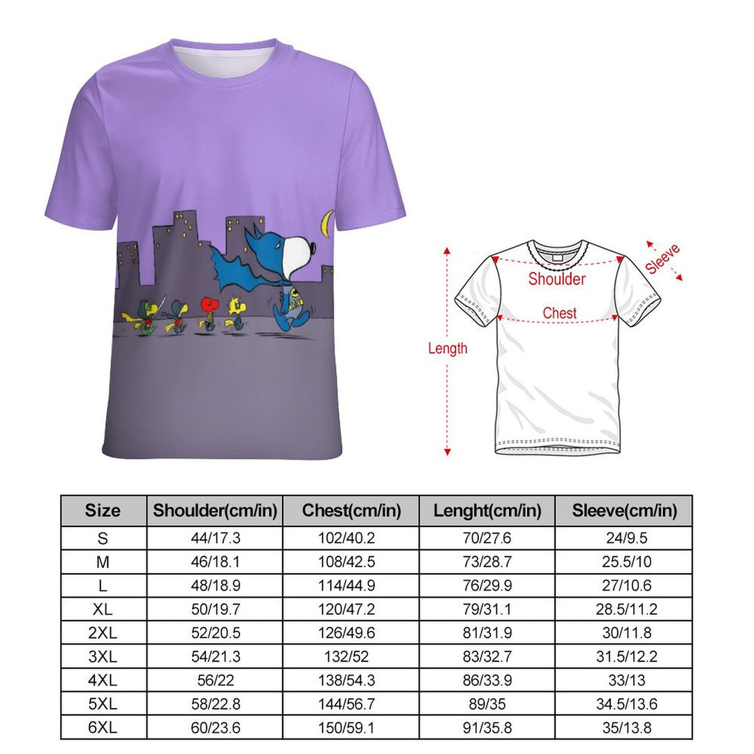 Men's Cartoon Character Round Neck Casual T-Shirt 2403000842