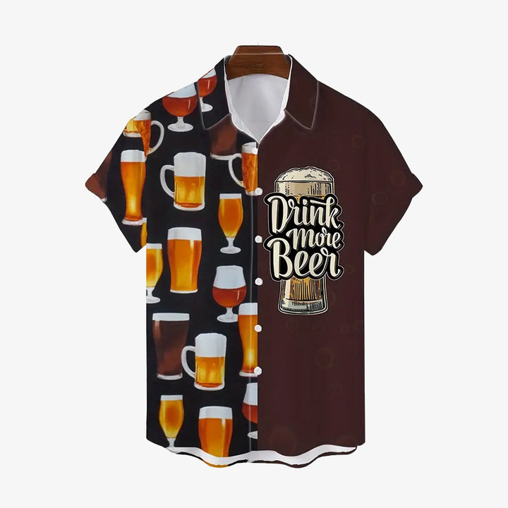 Oktoberfest Print Men's Casual Short Sleeve Shirt