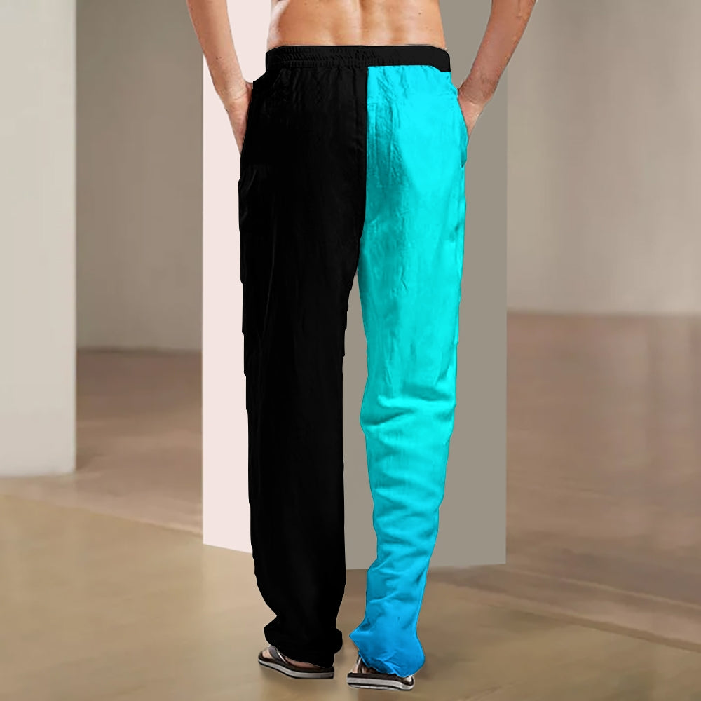 Men's Casual Loose Colorblock Turtle Casual Pants 2411000445