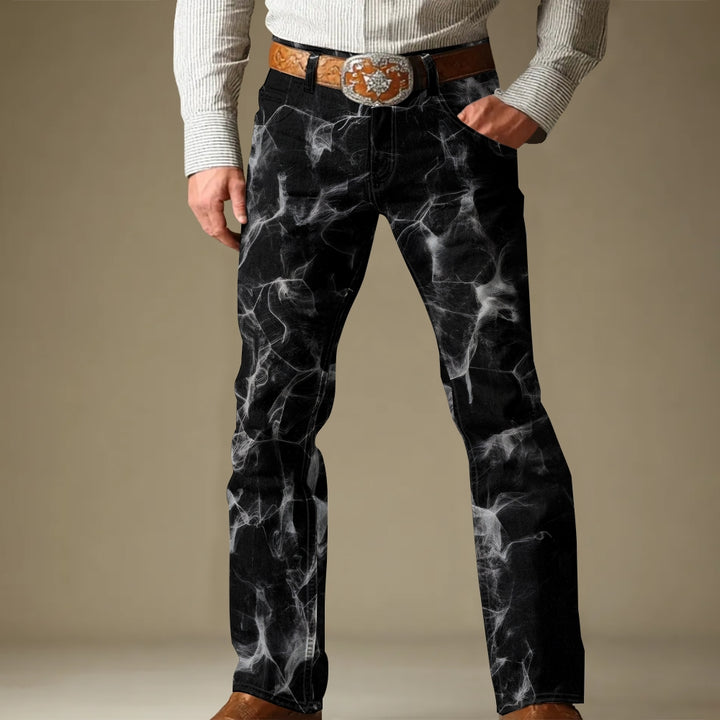 Men's Fashion Printed Long Imitation Jeans 2412009325