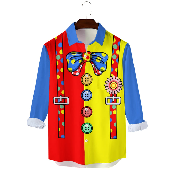 Yellow and Red Clown Strap Long Sleeve Shirt