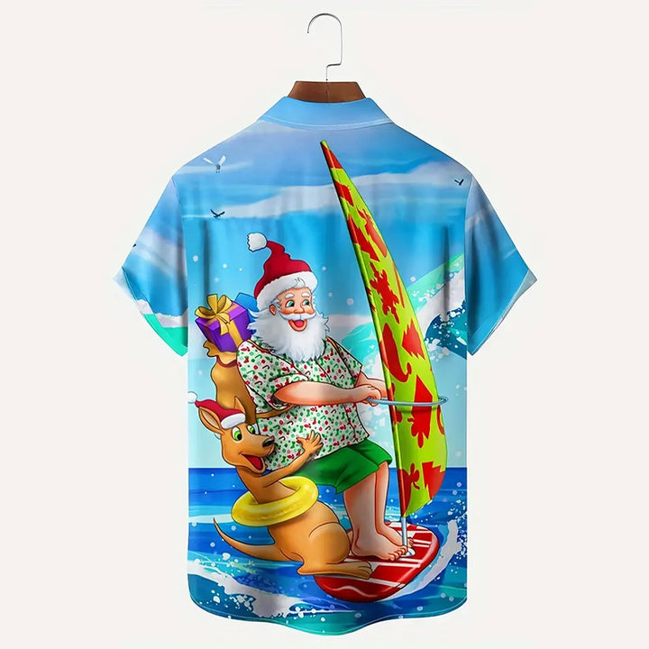 Men's Christmas Santa Claus Graphic Print Shirt