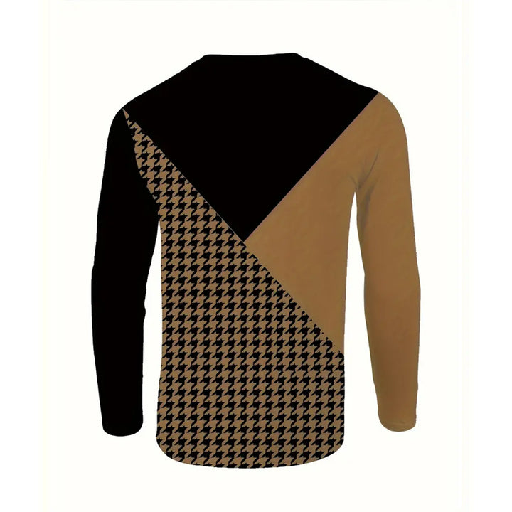 Men's Contrast Houndstooth Sweatshirt Set