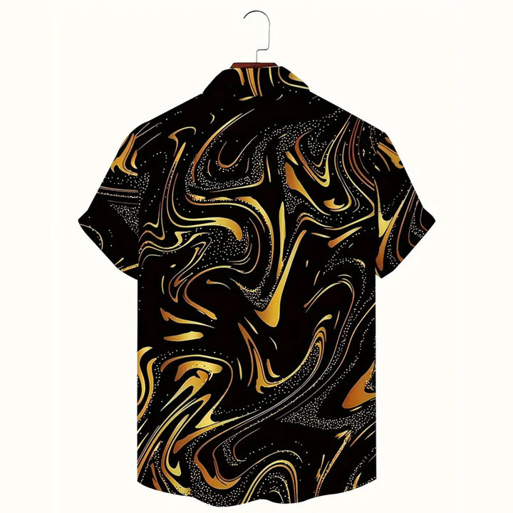 Men's Abstract Pattern 3D Print Short Sleeve Shirts