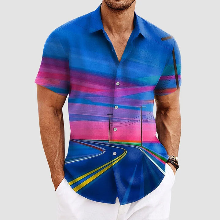 Men's Hawaiian Art Colorful Pattern Shirts Aloha Shirts