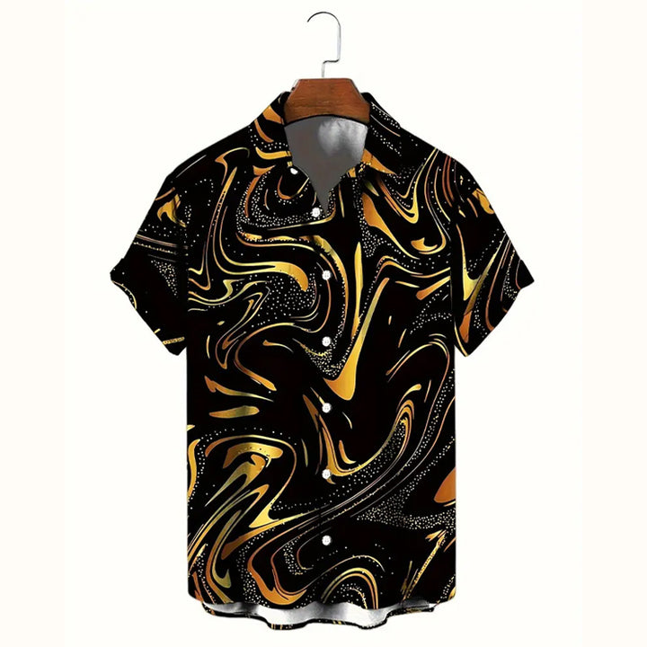 Men's Abstract Pattern 3D Print Short Sleeve Shirts