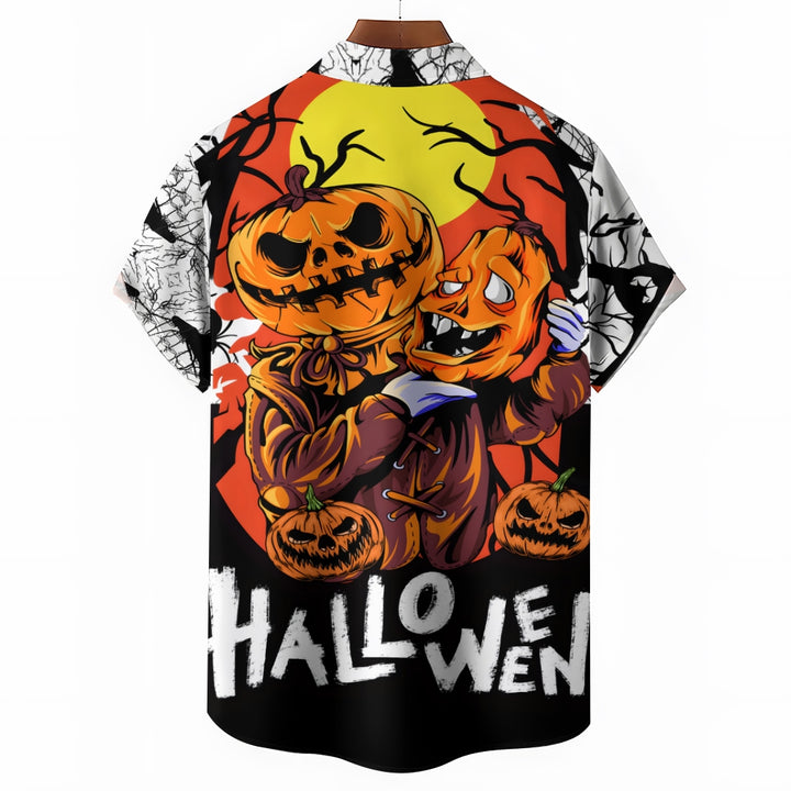 Halloween Ghost Pumpkin Short Sleeve Shirt 2409005117