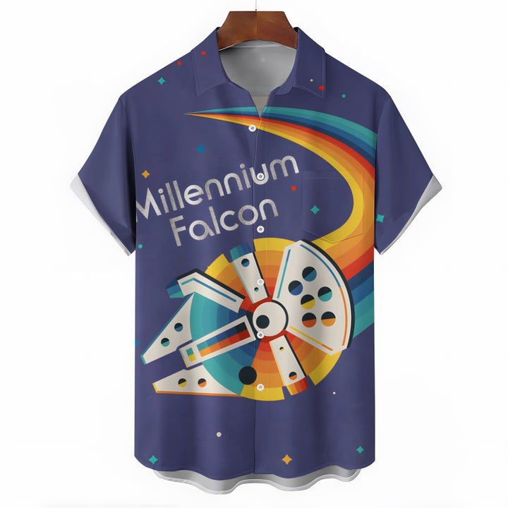 Millennium Falcon Printed Casual Short Sleeve Shirt 2408002117