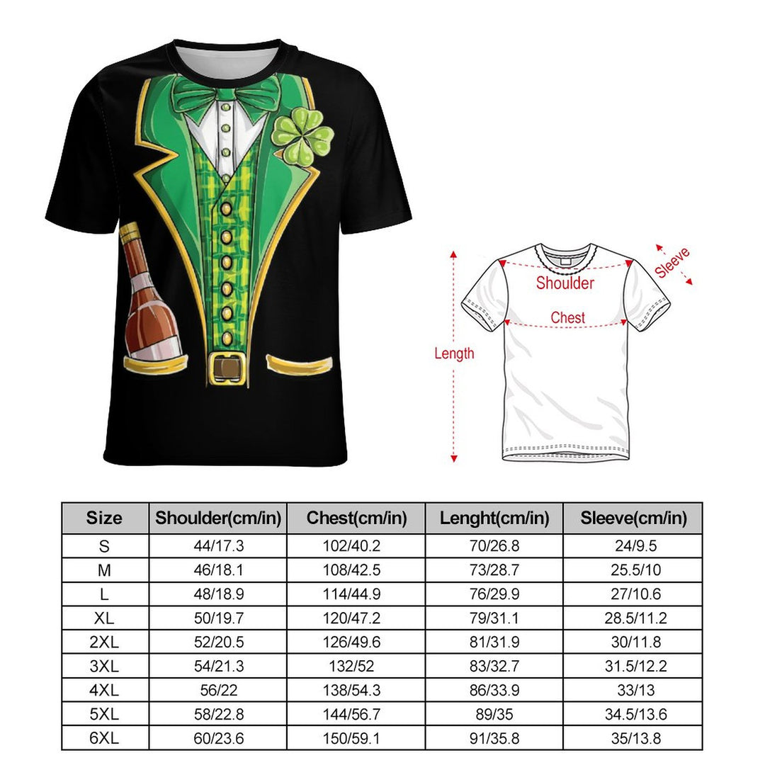 Men's Casual St. Patrick's Day Dress Printed Long Sleeve Shirt 2312000432