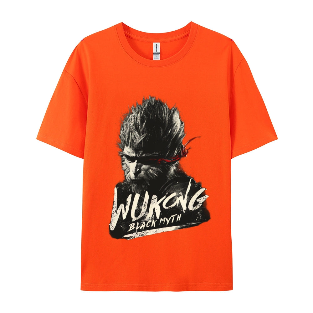 Black Mythology Wukong Printed Crew Neck Short Sleeve T-Shirt 2408007683