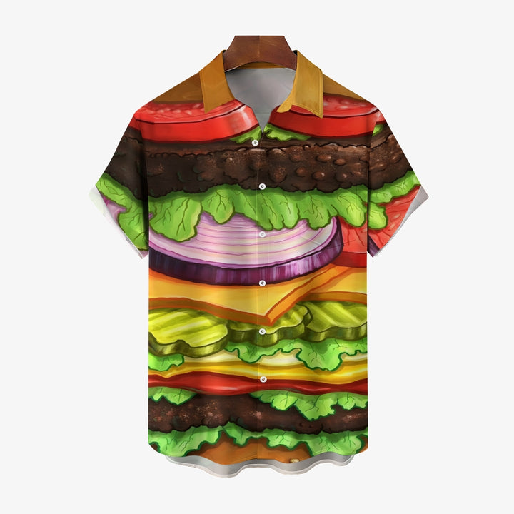 Delicious Burger Casual Short Sleeve Shirt 2410004441