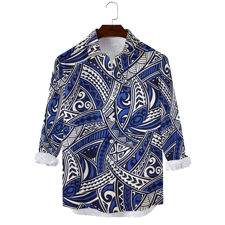 Men's Geometric Ethnic Pattern Long Sleeve Shirt 2410004512