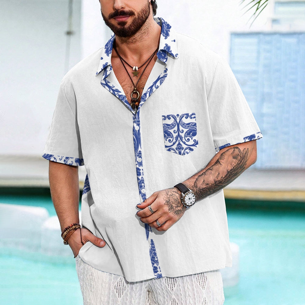 Cotton-Linen Casual Shirts Natural Breathable Summer Lightweight Hawaiian Shirts 2410003727