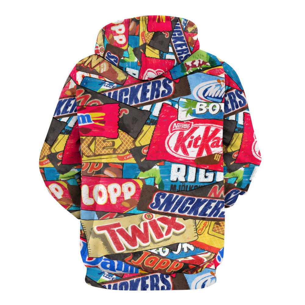 Snack Print Plue Size Printed Hoodies