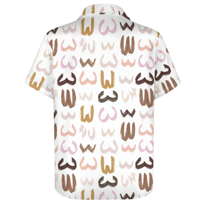 Men's Abstract Print Casual Short Sleeve Shirt 2404001295