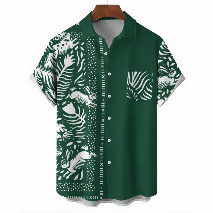 Men's Art Print Casual Short Sleeve Shirt 2404001437