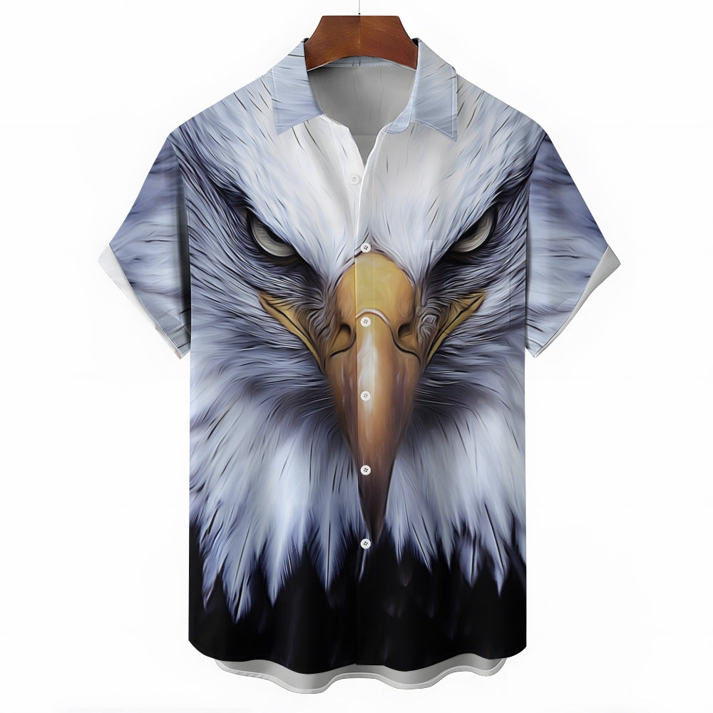 Men's Eagle Casual Short Sleeve Shirt 2404000408