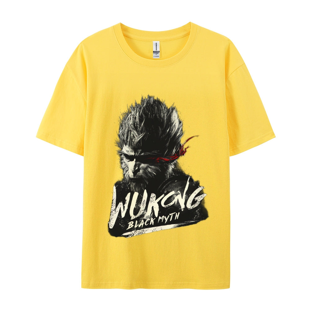 Black Mythology Wukong Printed Crew Neck Short Sleeve T-Shirt 2408007683